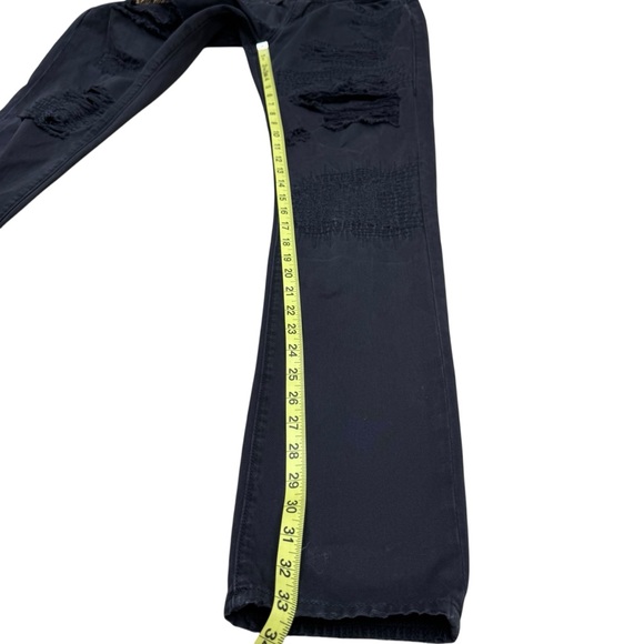True Religion Geno Relaxed Slim Jeans Straight Distressed Washed Black Women 28 - Picture 14 of 16